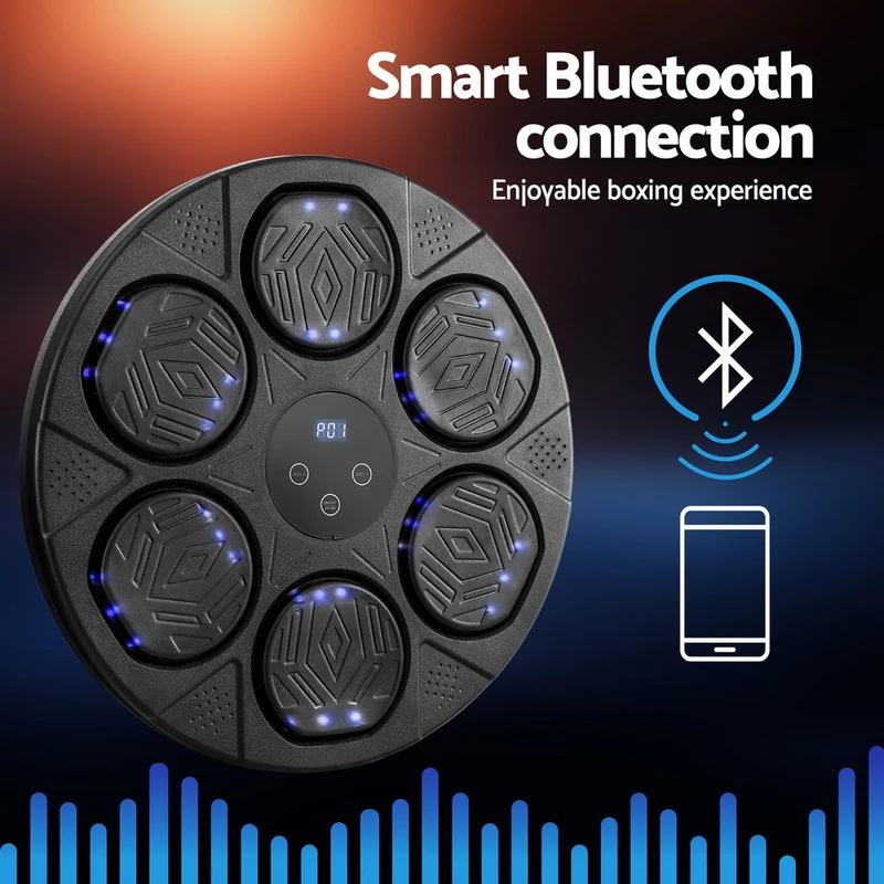 Everfit Music Boxing Machine Bluetooth Wall-Mounted Punch Target with LED Display & Gloves