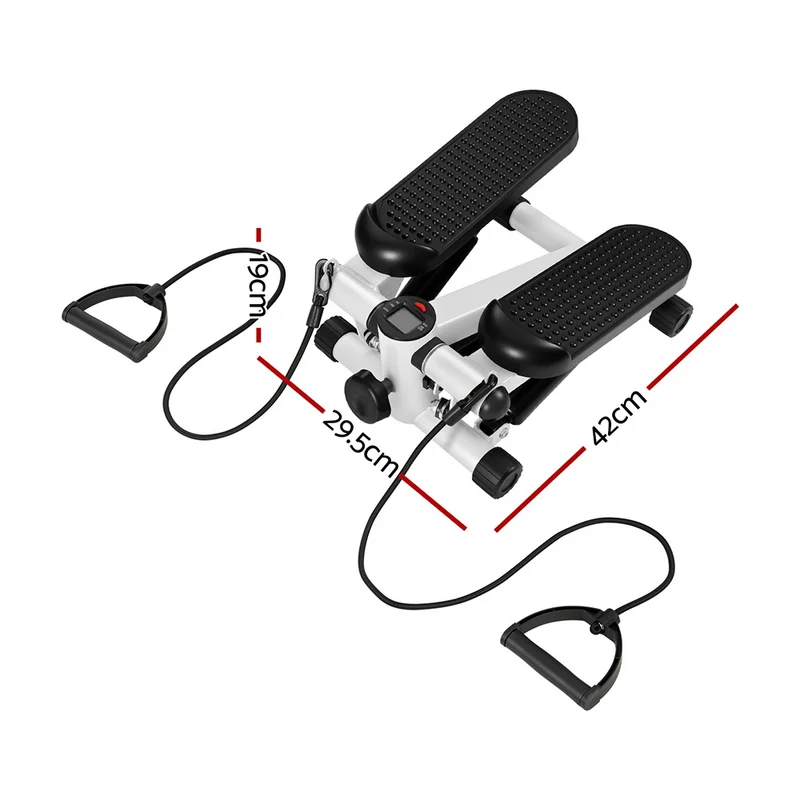 Everfit Mini Stepper with Resistance Rope Aerobic for Exercise Compact Home Workout (White)
