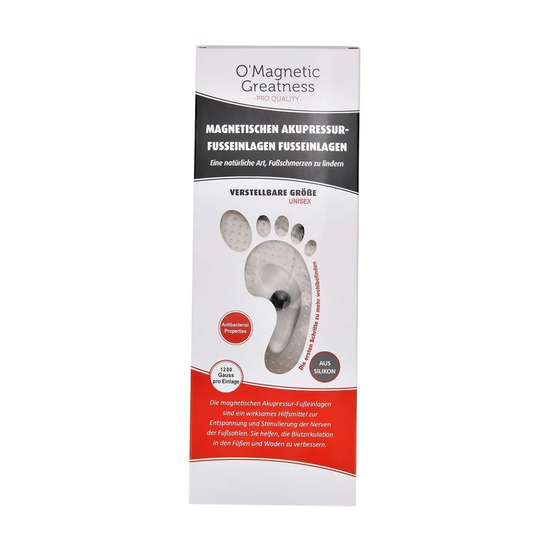Magnetische Silikon Einlegesohlen, Akupressur-Therapie, Größe 45 bis 49, Transparent