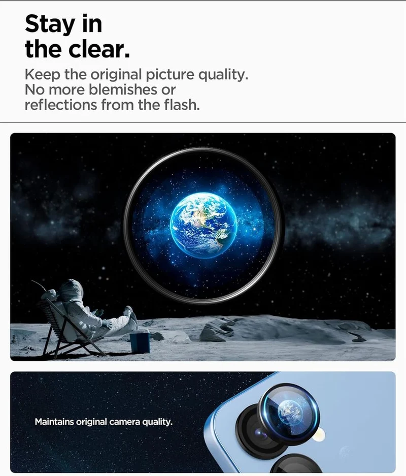 Spigen Samsung Galaxy S25 EZ Fit GLAS.tR Optik Pro HD 2PCS Camera Lens Protector - Black