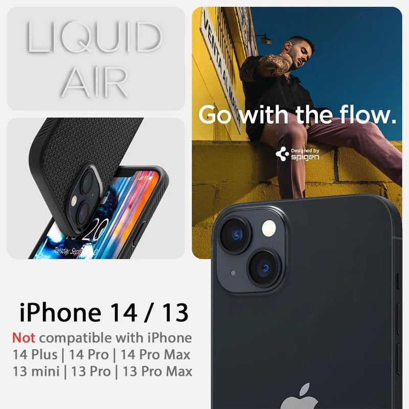Spigen Apple iPhone 14 Liquid Air Case - Black