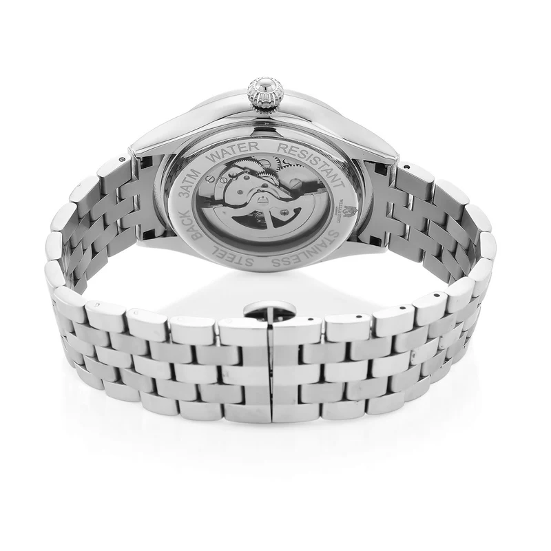 WILLIAM HUNT - Automatik Armbanduhr mit mechanischem Uhrwerk Sternenhimmel Zifferblatt, 316L Edelstahl, Silber