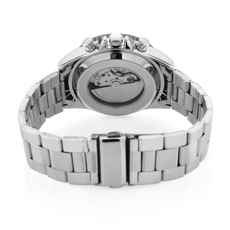 GENOA TIME - Bicolor-Armbanduhr, Reiner Edelstahl, silber-goldfarben, Automatik, 3 ATM wasserdicht
