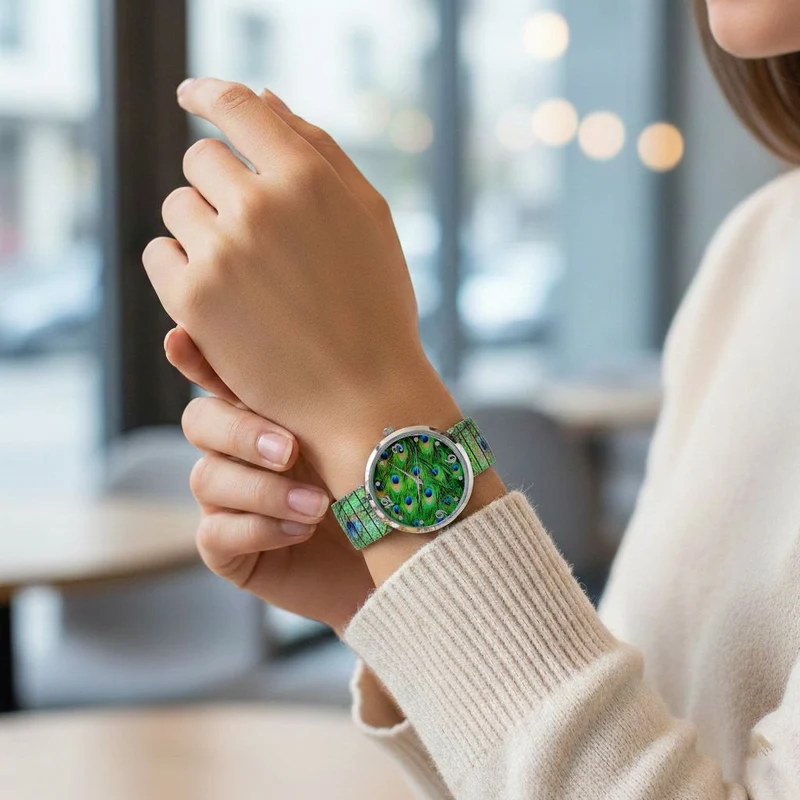 STRADA - Japanisches Uhrwerk, Flexible Uhr, Weihnachtsmotiv
