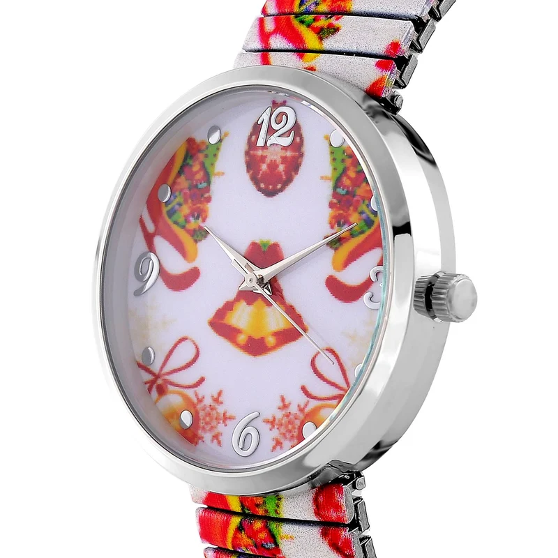 STRADA - Japanisches Uhrwerk, Flexible Uhr, Weihnachtsmotiv