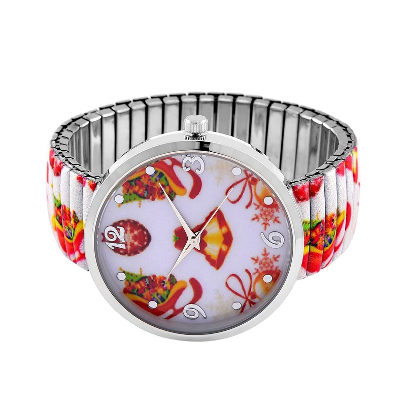 STRADA - Japanisches Uhrwerk, Flexible Uhr, Weihnachtsmotiv