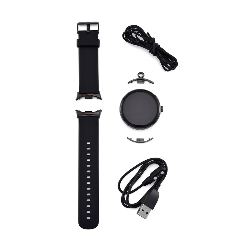LA99 Smartwatch - 3-in-1 Set, AMOLED Display, Wasserdicht, Bluetooth-Anrufe, GPS-Sportmodi, Gesundheits- und Schlaftracking, OnWear Pro App, CE- & ROHS-zertifiziert, 3,63?cm, Schwarz