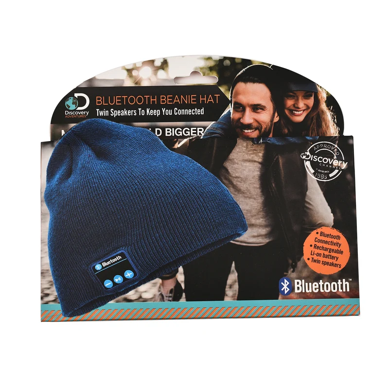 Beanie Mütze mit Bluetooth Kopfhörer, Einheitsgröße, Blau