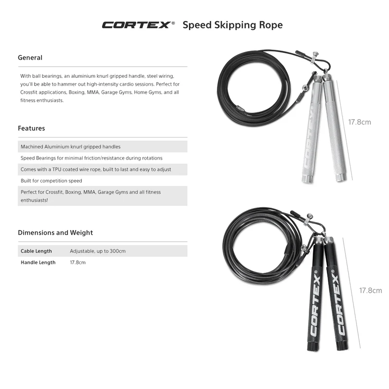 CORTEX Speed Skipping Rope (Black)
