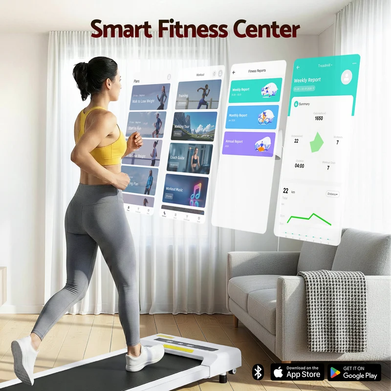 Everfit Treadmill Electric Walking Pad Under Desk Home Gym Fitness 360mm (White)