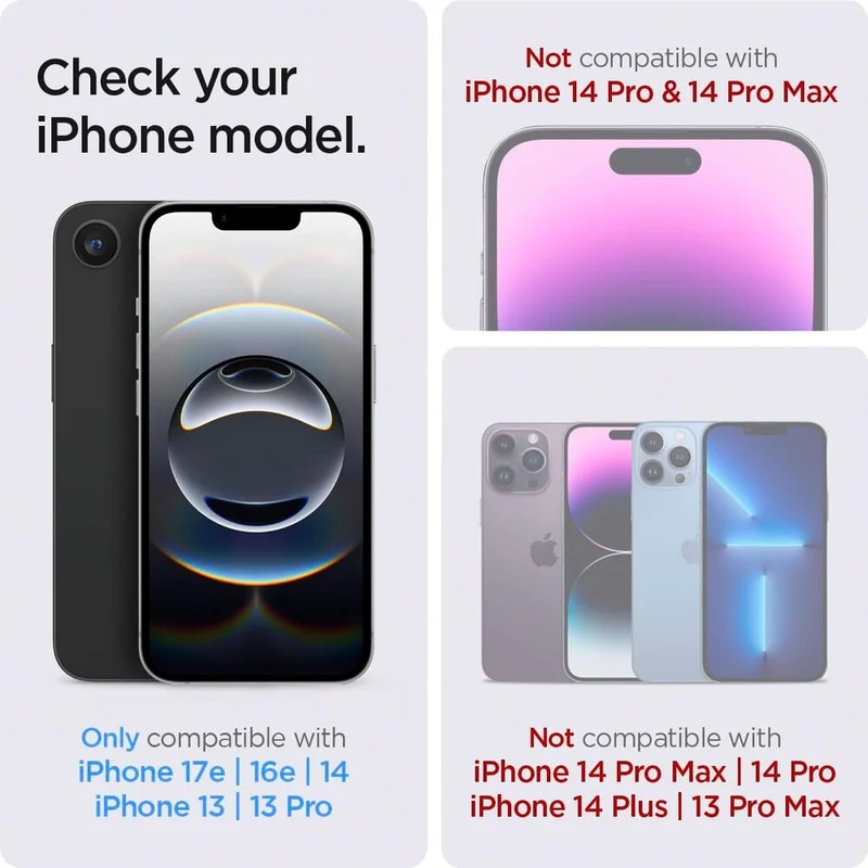 SPIGEN EZ Fit Privacy 2PCS Glass Screen Protector for iPhone 17e/16e/14/13/13 Pro (Black)