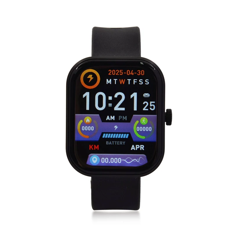G21 Smartwatch, 2.01 Zoll HD Display, Pink-Schwarzes Silikonarmband