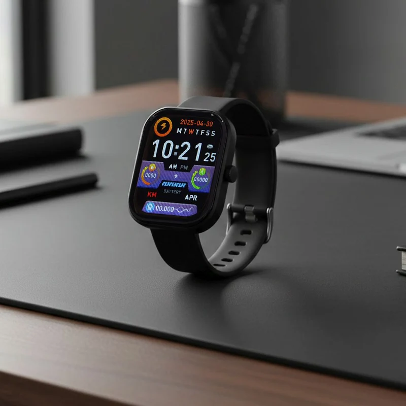 G21 Smartwatch, 2.01 Zoll HD Display, Pink-Schwarzes Silikonarmband