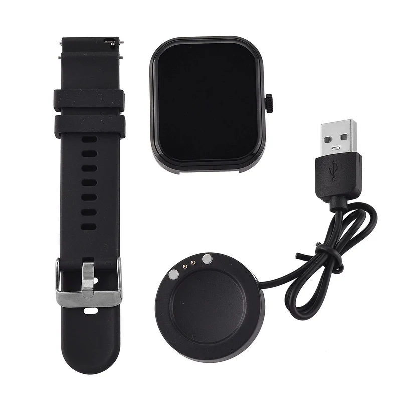 G21 Smartwatch, 2.01 Zoll HD Display, Pink-Schwarzes Silikonarmband