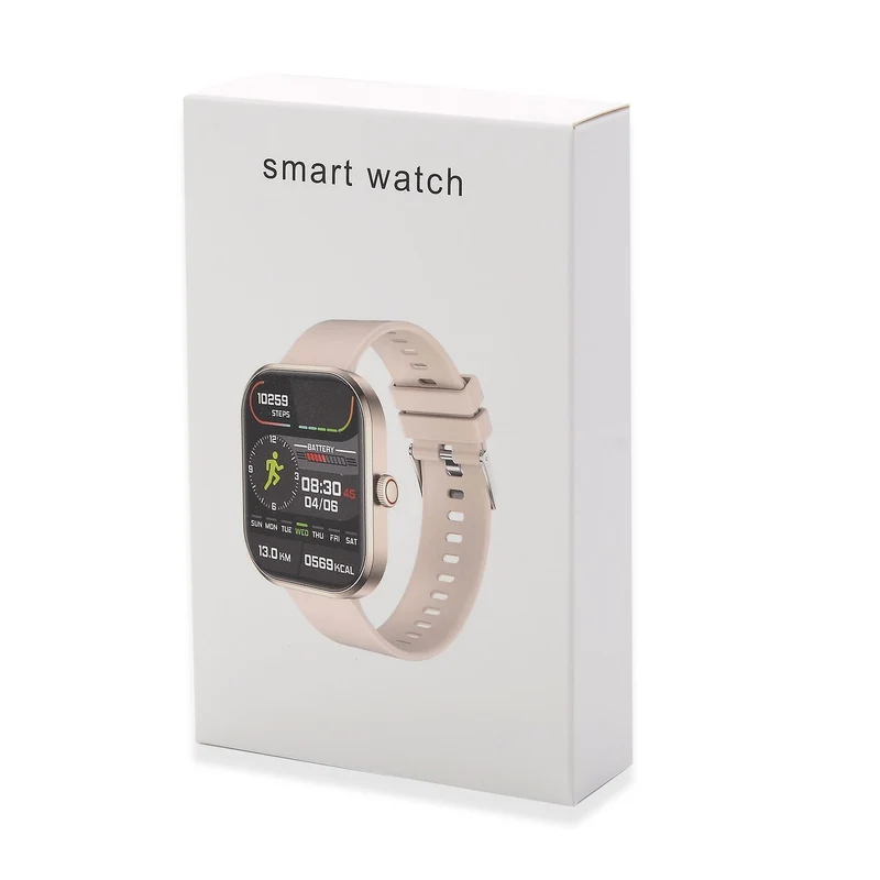 G21 Smartwatch, 2.01 Zoll HD Display, Pink-Schwarzes Silikonarmband