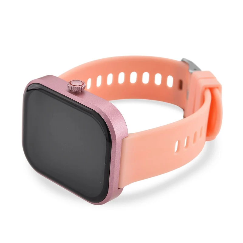 G21 Smartwatch, 2.01 Zoll HD Display, Pink-Schwarzes Silikonarmband