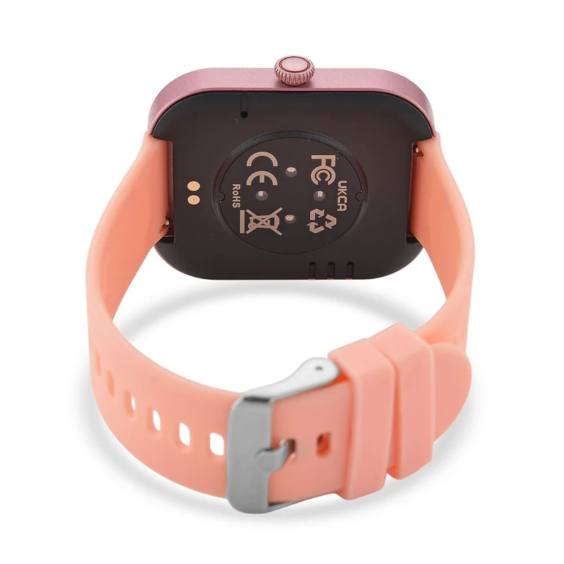 G21 Smartwatch, 2.01 Zoll HD Display, Pink-Schwarzes Silikonarmband