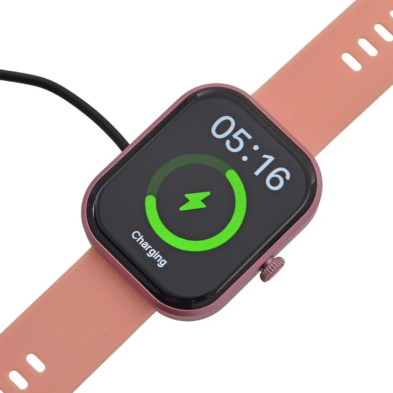 G21 Smartwatch, 2.01 Zoll HD Display, Pink-Schwarzes Silikonarmband