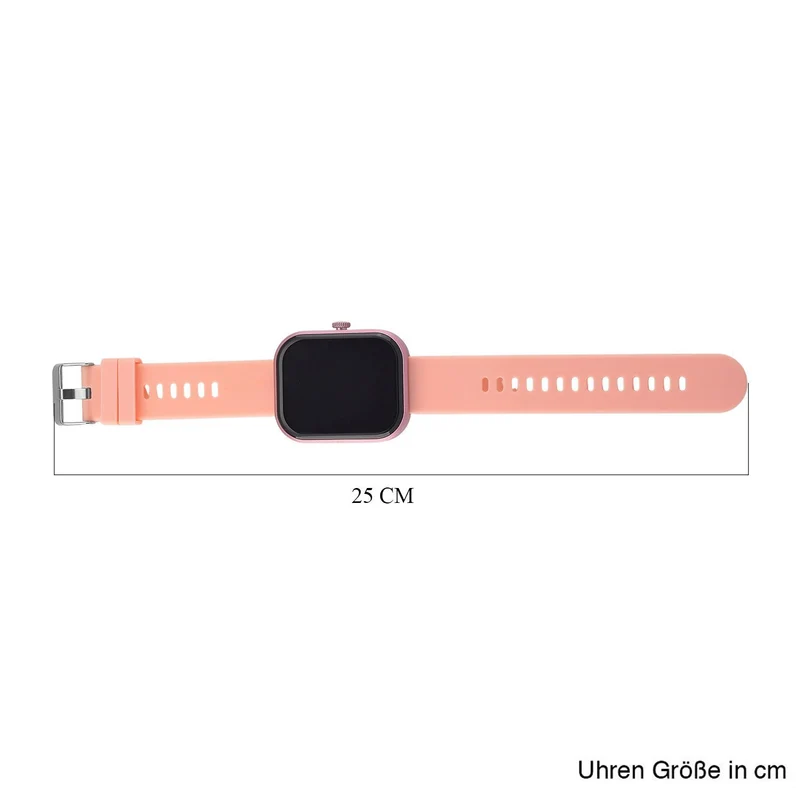 G21 Smartwatch, 2.01 Zoll HD Display, Pink-Schwarzes Silikonarmband