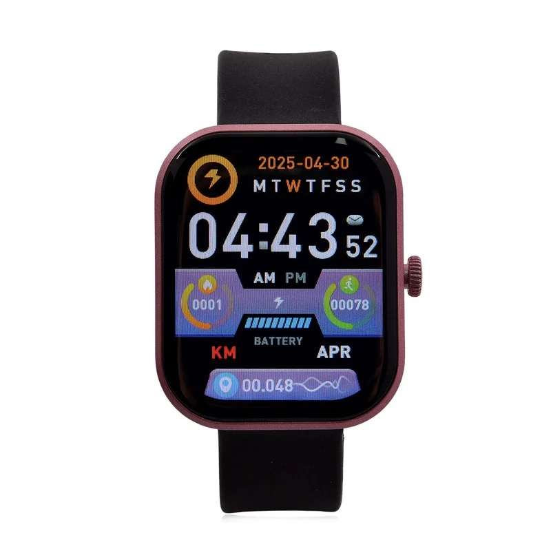 G21 Smartwatch, 2.01 Zoll HD Display, Pink-Schwarzes Silikonarmband