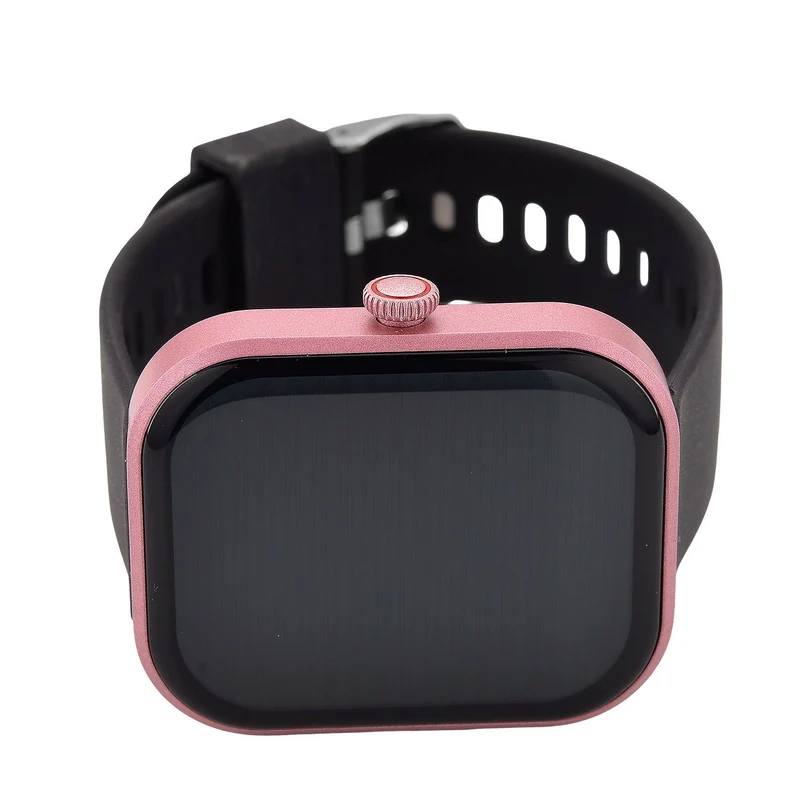 G21 Smartwatch, 2.01 Zoll HD Display, Pink-Schwarzes Silikonarmband