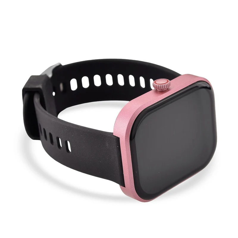 G21 Smartwatch, 2.01 Zoll HD Display, Pink-Schwarzes Silikonarmband