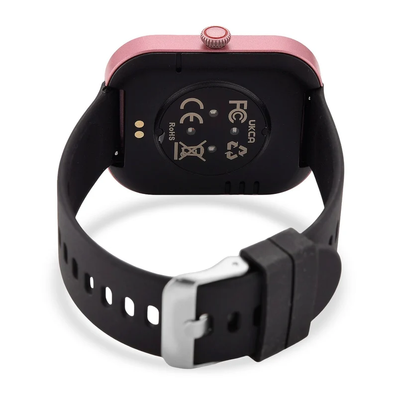 G21 Smartwatch, 2.01 Zoll HD Display, Pink-Schwarzes Silikonarmband