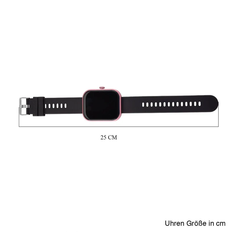 G21 Smartwatch, 2.01 Zoll HD Display, Pink-Schwarzes Silikonarmband