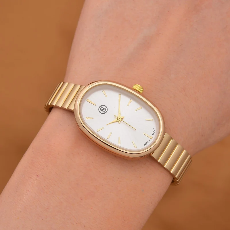 STRADA - Elegante Armbanduhr mit Japanischem PC21S Werk, Stahlsonnenschliff-Zifferblatt und Edelstahlarmband, Reiner Edelstahl, 19 cm