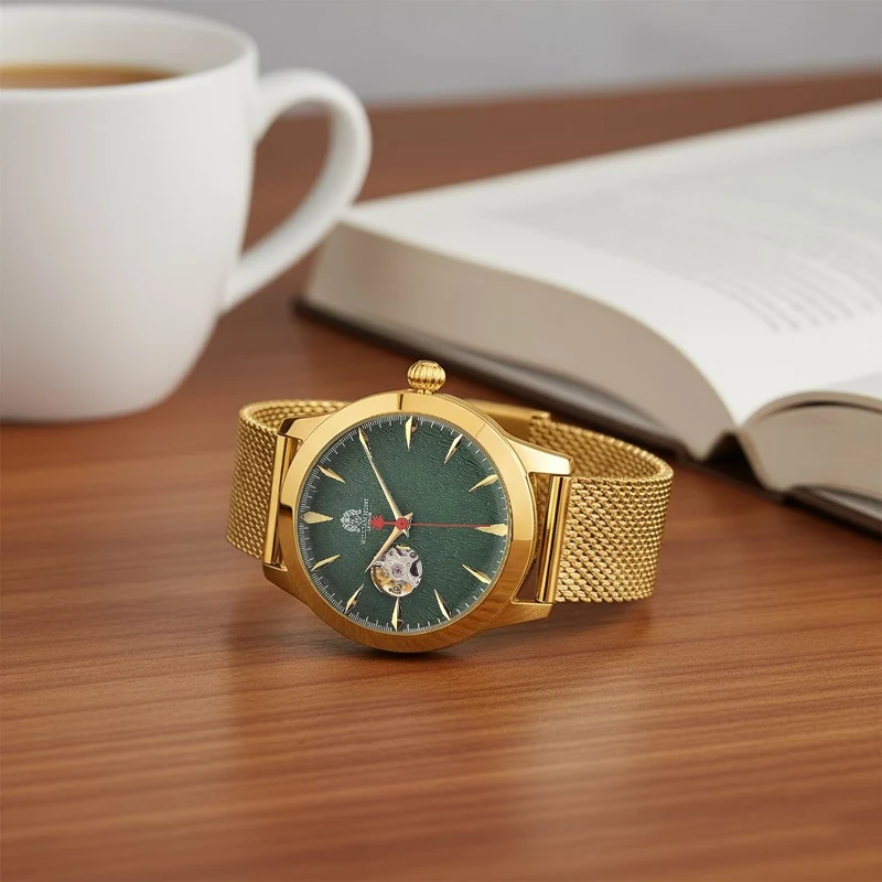 LUXUS SAMMLER EDITION - William Hunt Uhr, SEIKO AUTOMATIK Uhrwerk, Saphir Glashäuser, 5 ATM, Goldfarbene Edelstahl Armband