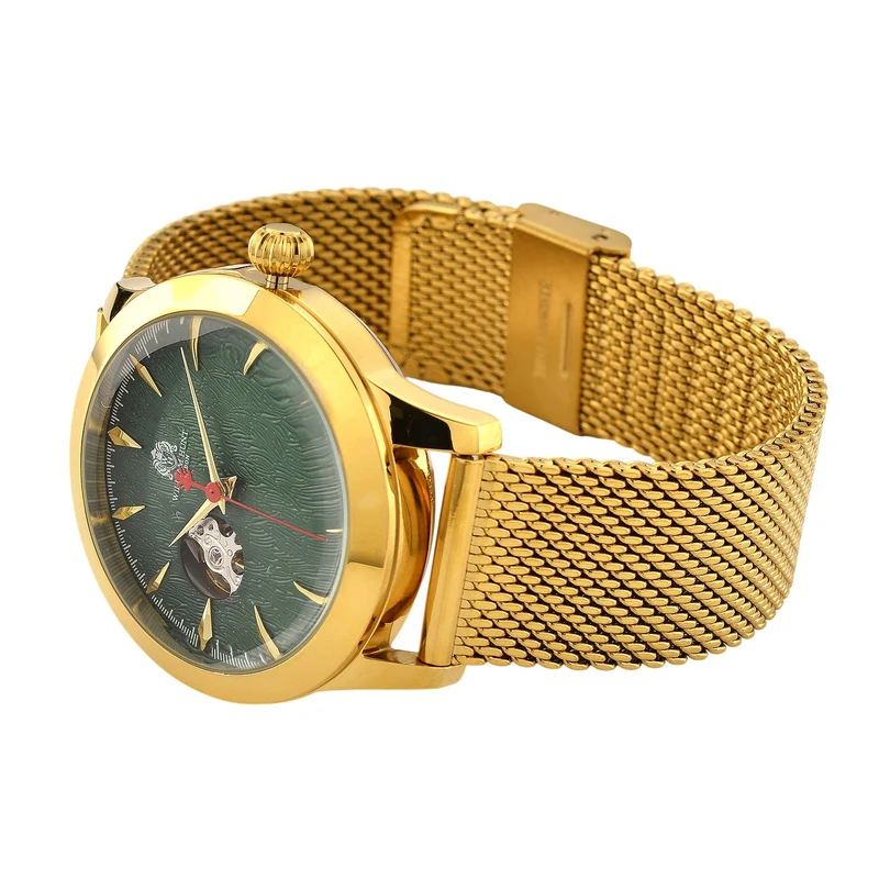 LUXUS SAMMLER EDITION - William Hunt Uhr, SEIKO AUTOMATIK Uhrwerk, Saphir Glashäuser, 5 ATM, Goldfarbene Edelstahl Armband