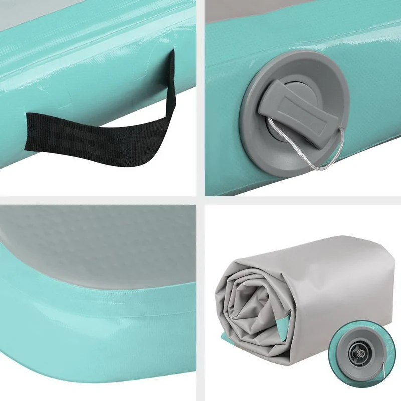 Everfit 5M Air Track Gymnastics Tumbling Exercise Cheerleading Mat Inflatable (Mint and Grey)