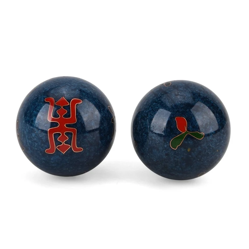 Cloisonne enamel fitness ball Dragon Size:3# 4.7cm Material:Iron Color: Black