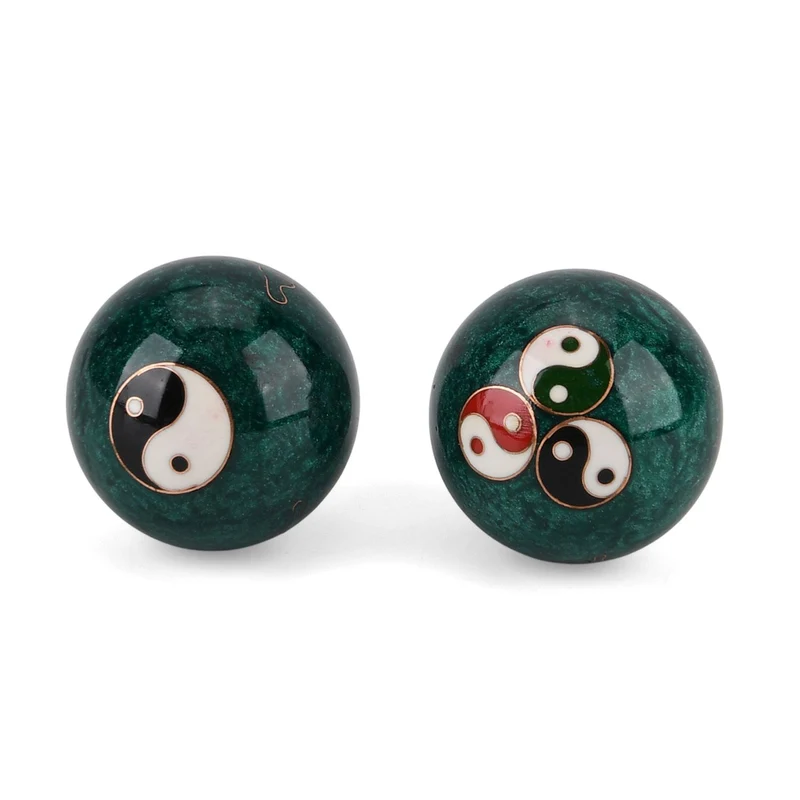 Cloisonne enamel fitness ball Dragon Size:3# 4.7cm Material:Iron Color: Black
