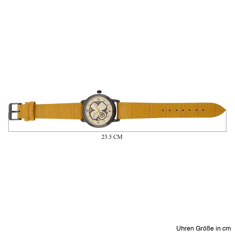 GENOA TIME V2 Automatikuhr mit Automatikwerk, Zifferblatt mit Blumenmuster und Moissaniten, blaues Lederarmband, 36 mm