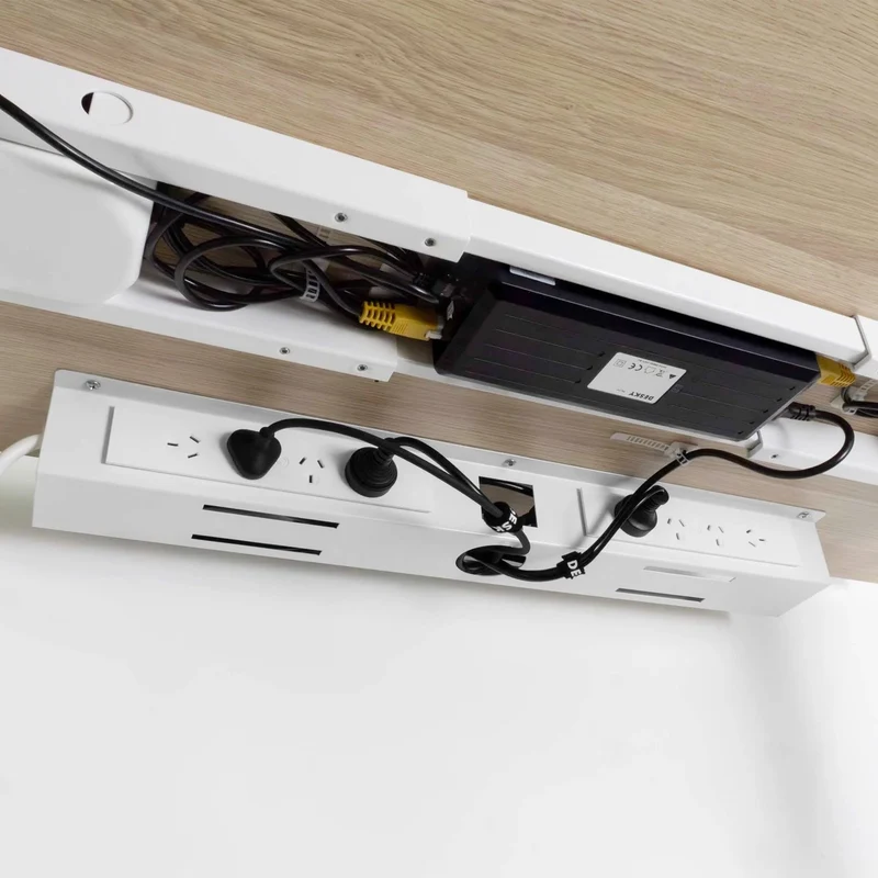 Desky Mini Cable and Power Tray 8-Plug (White)
