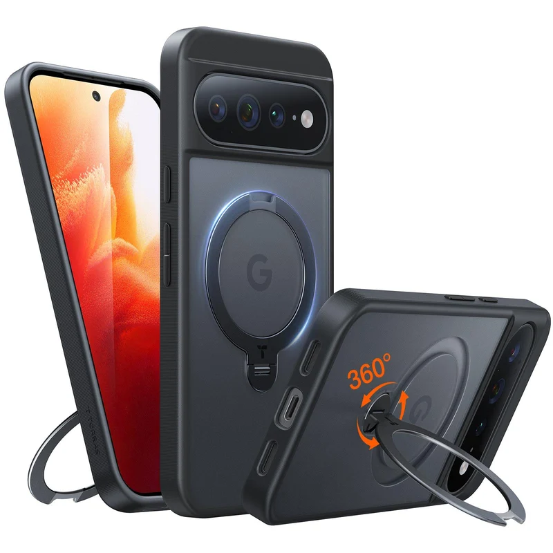 Torras Ostand Q3 Spin Case for Pixel 11 Pro XL(Black)