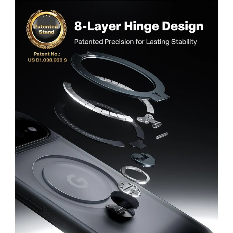 Torras Ostand Q3 Spin Case for Pixel 11 Pro (Black)