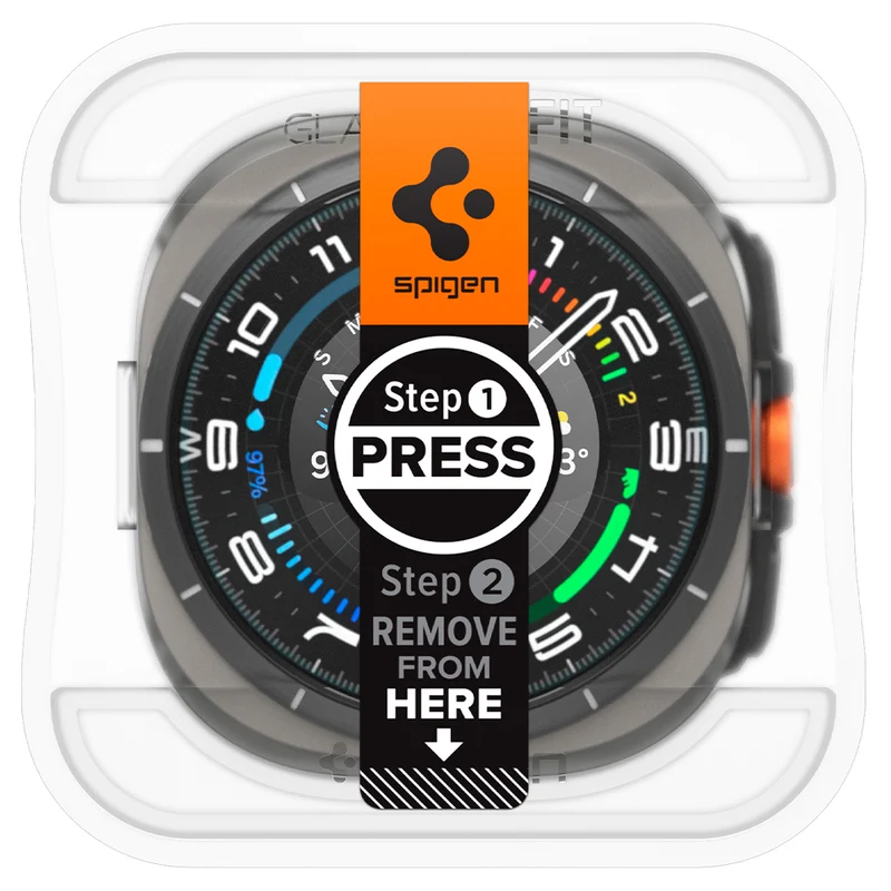 Spigen Galaxy Watch Ultra 47mm 2025/2024 EZ Fit GLAS.tR Slim Glass Screen Protector 2PCS (Clear)