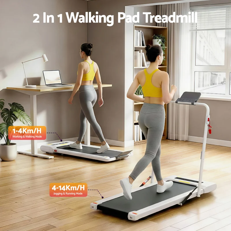 Everfit Treadmill Electric Walking Pad Under Desk Home Gym Fitness 400mm (White)