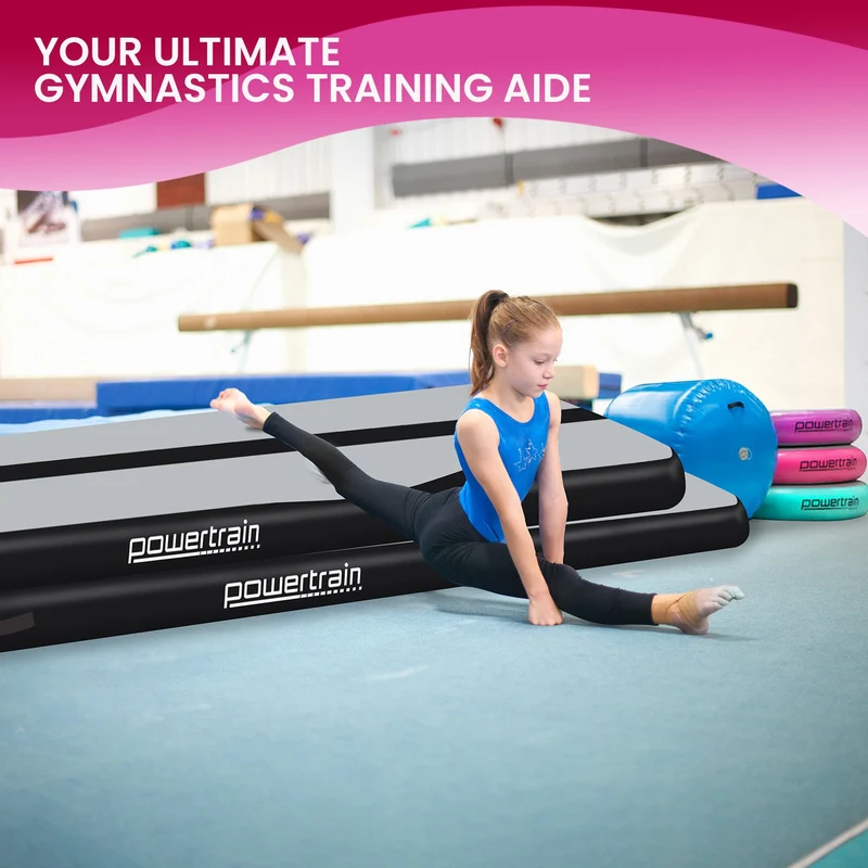 Powertrain 7m Air Track Gymnastics Mat (Grey/Black)