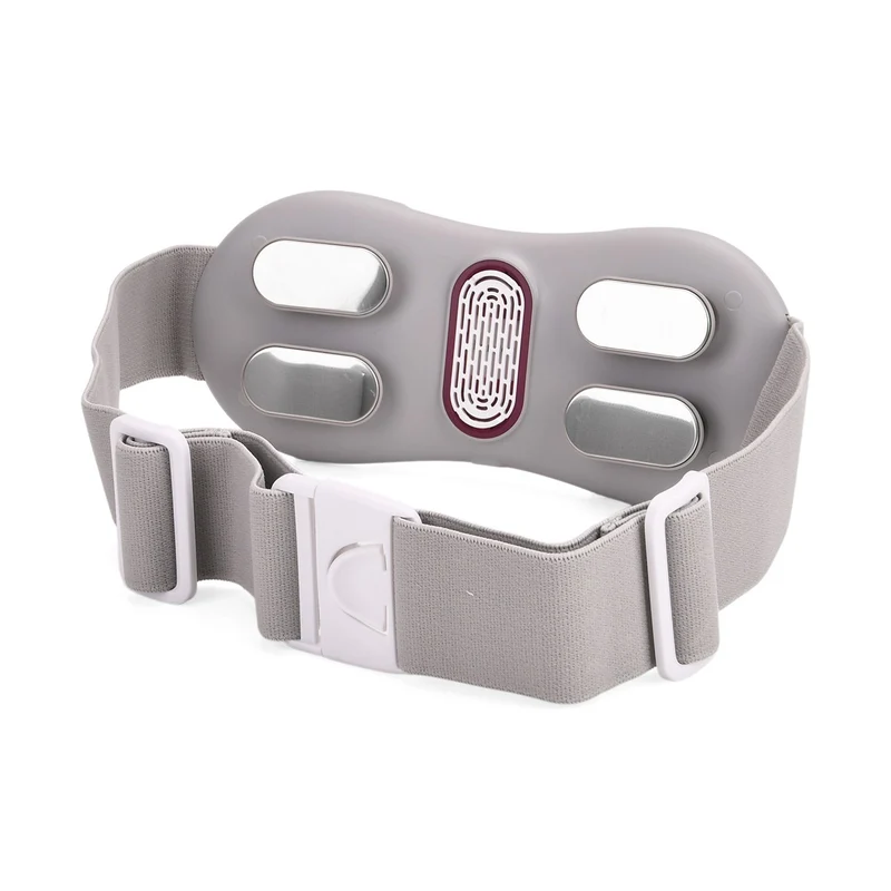 EMS Bauch und Taillen Massagegurt mit Wärme, 4 Modi, 15 Intensitäten, 3 Heizstufen, 10 Min Timer, 1200 mAh Akku, USB, 23 x 10 x 5 cm, Weiß