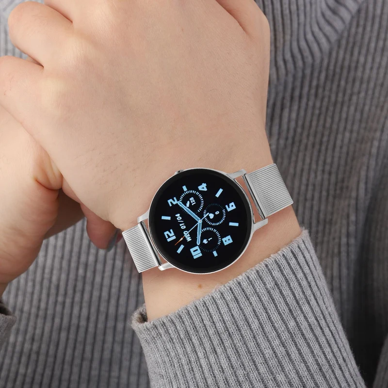 Eleganz Mesh HiWatch Plus, Silber und Gold, Smartwatch mit Dual-Modus Bluetooth, 1,28 IPS Display und Wassergeschütztes Design