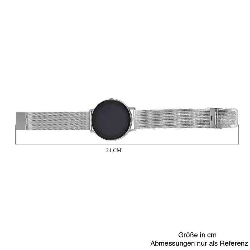 Eleganz Mesh HiWatch Plus, Silber und Gold, Smartwatch mit Dual-Modus Bluetooth, 1,28 IPS Display und Wassergeschütztes Design