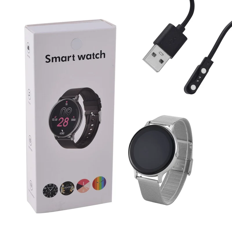 Eleganz Mesh HiWatch Plus, Silber und Gold, Smartwatch mit Dual-Modus Bluetooth, 1,28 IPS Display und Wassergeschütztes Design