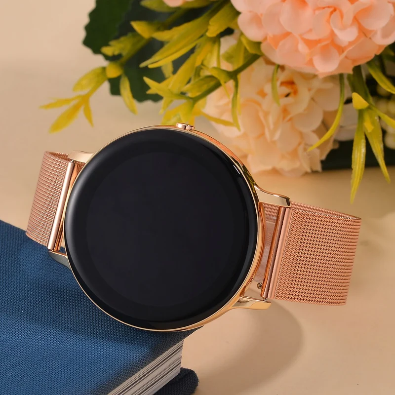 Eleganz Mesh HiWatch Plus, Silber und Gold, Smartwatch mit Dual-Modus Bluetooth, 1,28 IPS Display und Wassergeschütztes Design