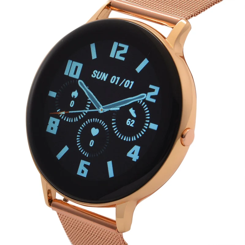 Eleganz Mesh HiWatch Plus, Silber und Gold, Smartwatch mit Dual-Modus Bluetooth, 1,28 IPS Display und Wassergeschütztes Design