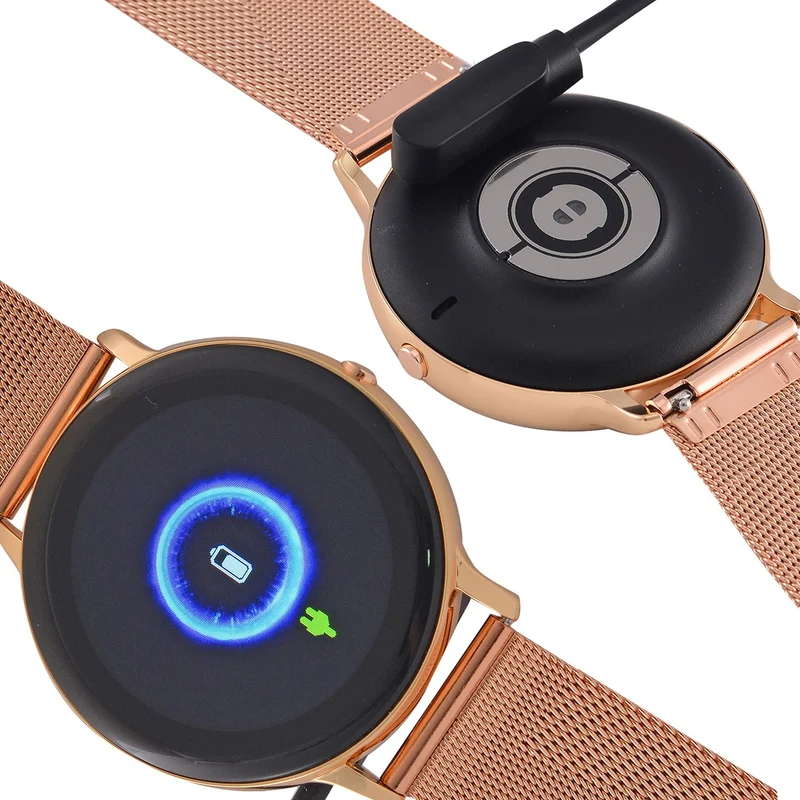 Eleganz Mesh HiWatch Plus, Silber und Gold, Smartwatch mit Dual-Modus Bluetooth, 1,28 IPS Display und Wassergeschütztes Design
