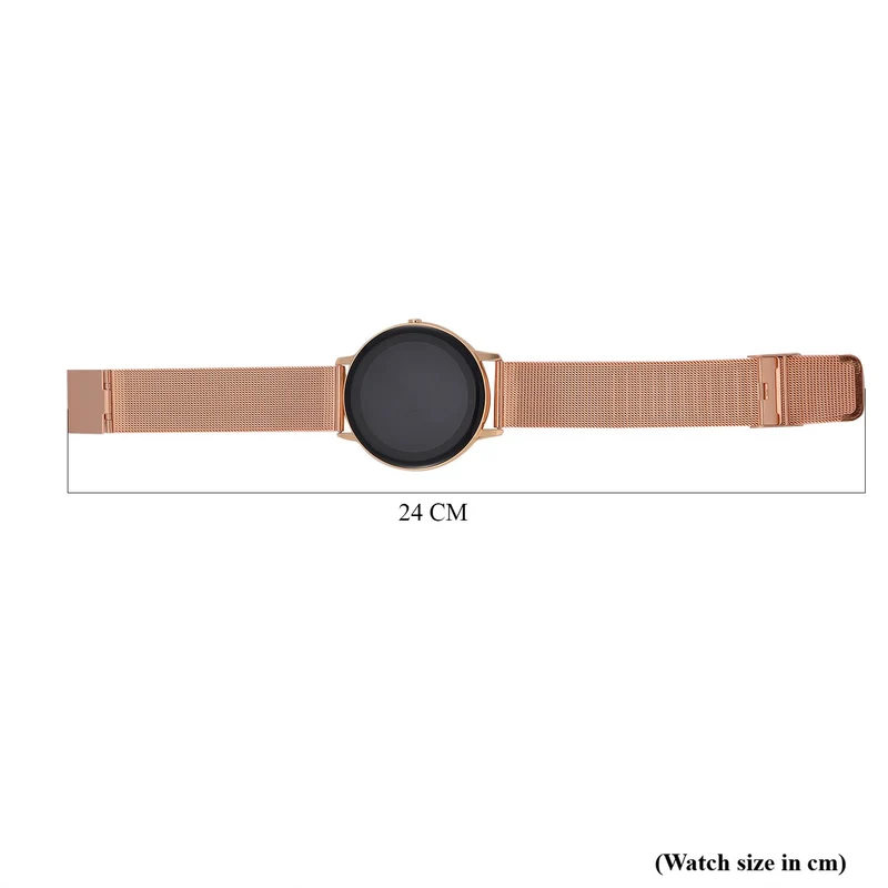 Eleganz Mesh HiWatch Plus, Silber und Gold, Smartwatch mit Dual-Modus Bluetooth, 1,28 IPS Display und Wassergeschütztes Design