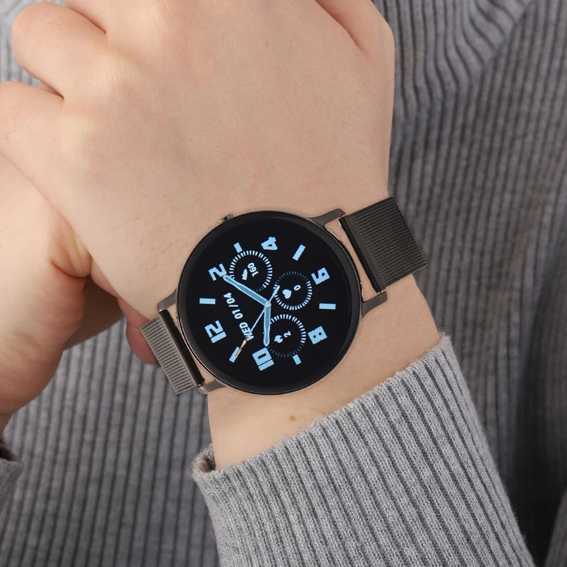 Eleganz Mesh HiWatch Plus, Silber und Gold, Smartwatch mit Dual-Modus Bluetooth, 1,28 IPS Display und Wassergeschütztes Design